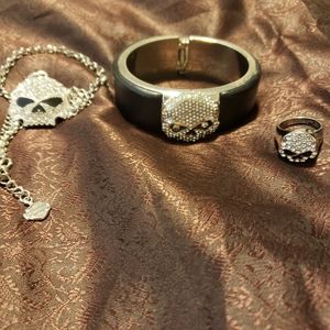 Harley Davidson Willie G Skull Jewelry Set